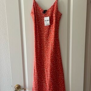 Elegant Red Floral Dress